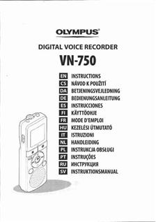 Olympus VN 750 manual. Camera Instructions.